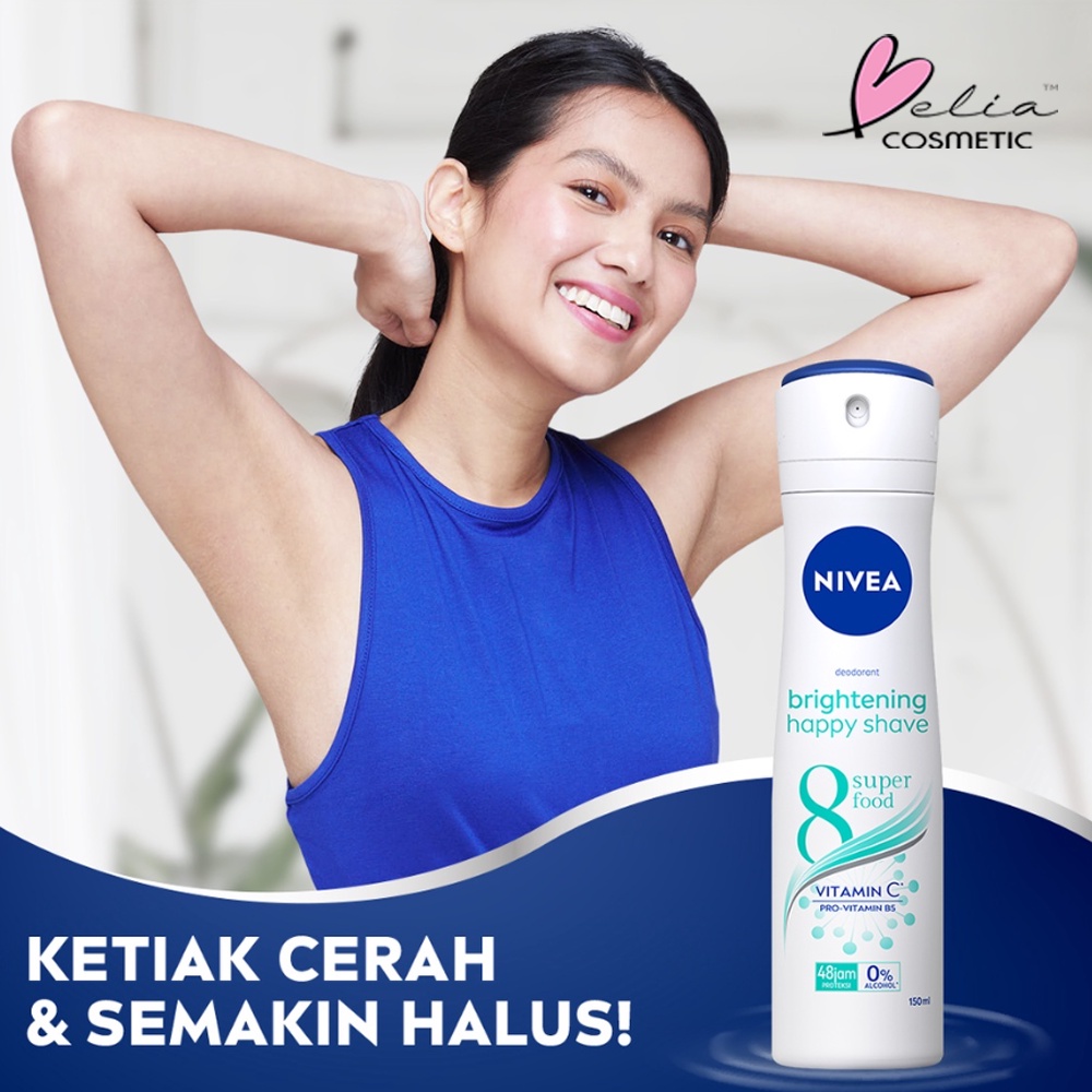 ❤ BELIA ❤ NIVEA Deodorant Spray 150ml | Men | Women | Extra Brightening | Black &amp; White Invisible | Happy Shave | Cool Kick | BPOM