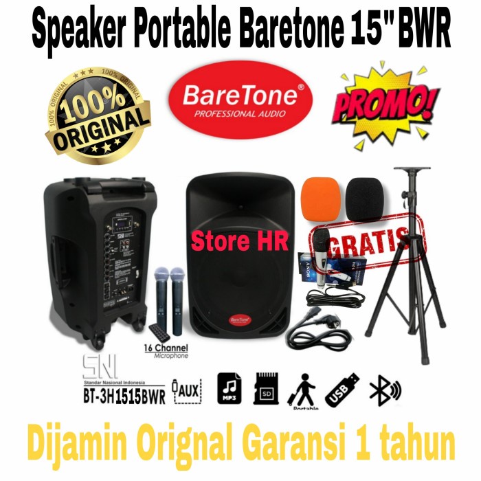 Portable Wireless Baretone 15 Bwr / Bt-3H1515Bwr Original 15 Inch #Original
