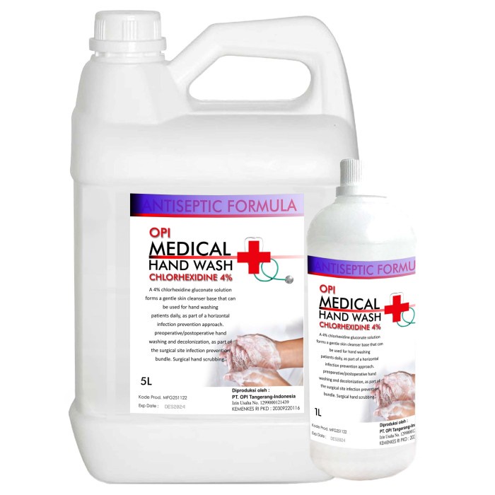 Hand Wash 5 Liter Chlorhexidine Gluconate 4% antiseptik (toko oshe)