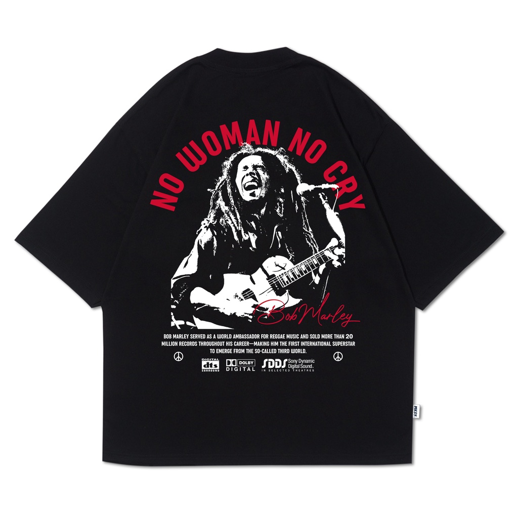 [HOT] Mnst | T-shirt Oversize | Black | Bob Marley