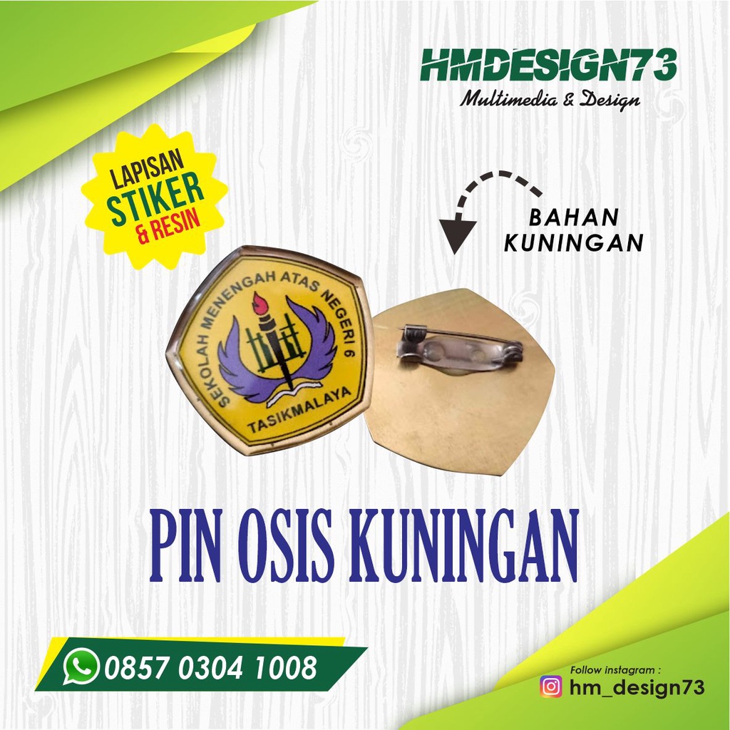 PIN SEKOLAH | PIN OSIS LOGO | PIN KUNINGAN LENCANA