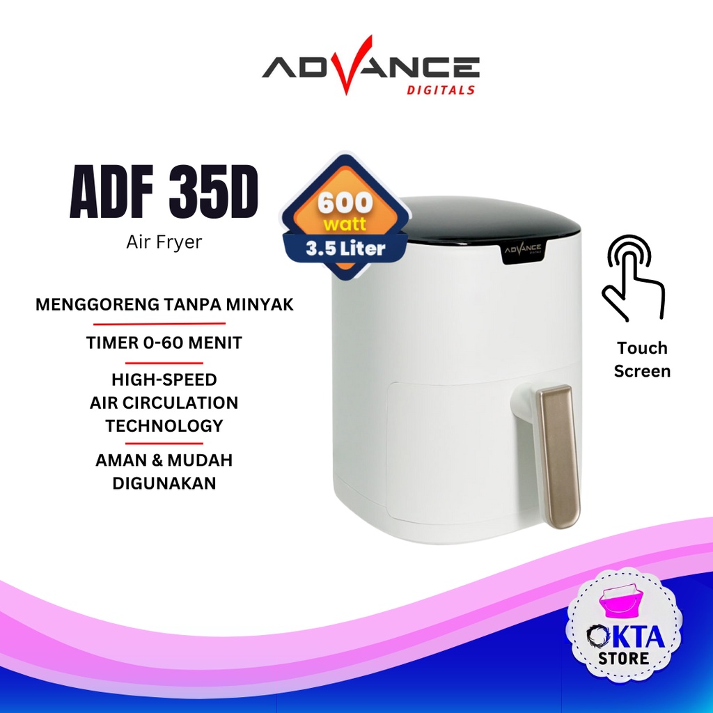 Advance Air Fryer Low Watt Menggoreng Tanpa Minyak  3,5 Ltr ADF-35D