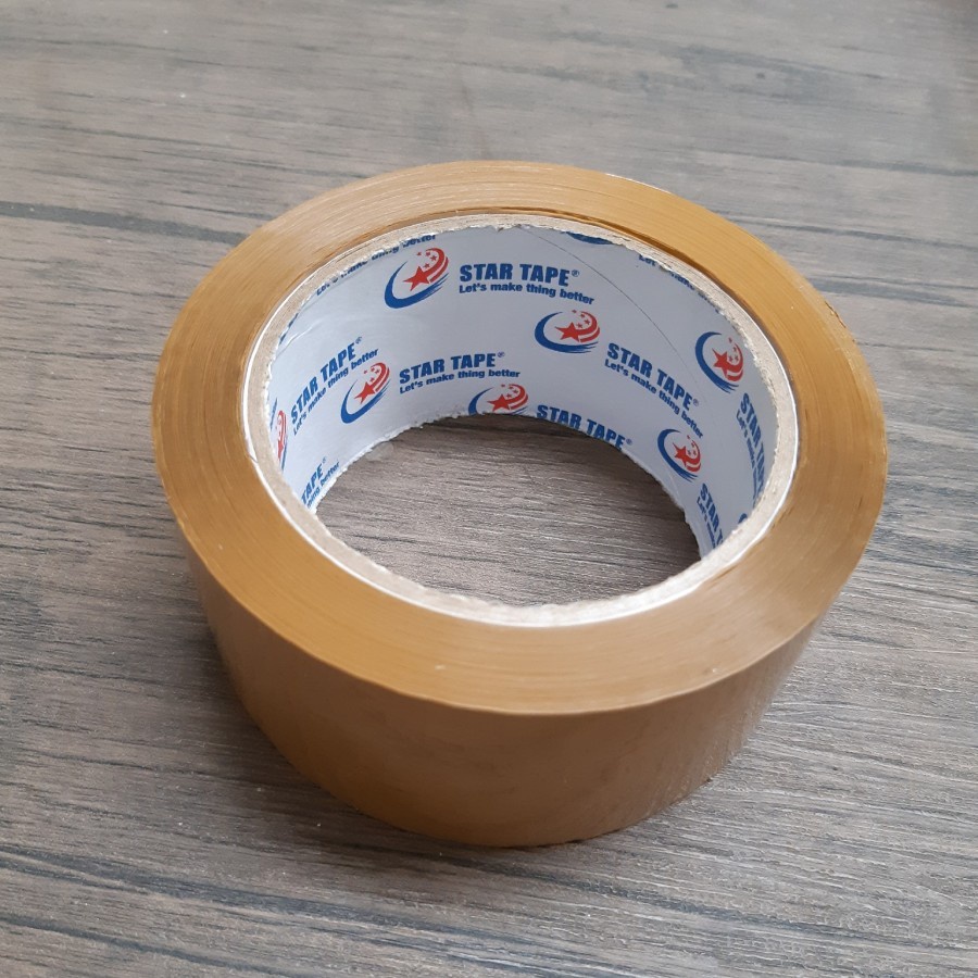 Lakban Star Tape Bening &amp; Coklat 100 Yard (45mm x 100 Yard) Lakban Tape 2 Inch 45x100yard