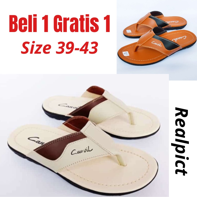 [BISA COD] SANDAL PRIA BELI 1 GRATIS 1