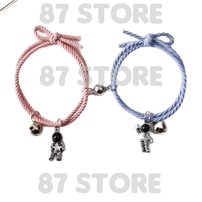 2 PCS GELANG COUPLE MAGNET PASANGAN ASTRONOT LONCENG