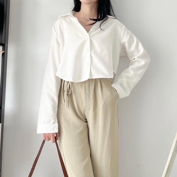 LONG LEXA SAKURA || LEXA LONG SHAKILA CROP SHIRT KEMEJA WANITA