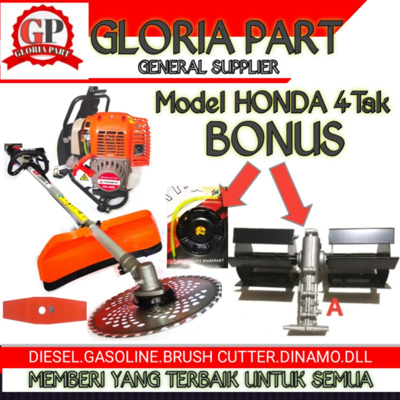 Mesin potong rumput model Honda 4Tak (Bajak mini)