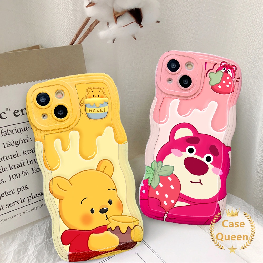 Case Realme C53 C21Y 10 8 8i 5i C20 9i 8Pro C12 C15 C25Y C35 C25 C33 C30 C25s 6i 7i 7 5 9Pro+9 C3 C17 C11 Kartun Manyo Strawberry Bear Winnie The Pooh Lucu Lembut Tpu Cover