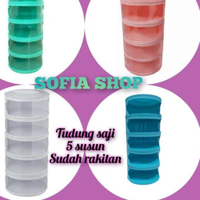 QualityControl✔️⭐-2kg tudung saji warna 5 susun 5 tingkat PINK BIRU TOSKA PUTIH