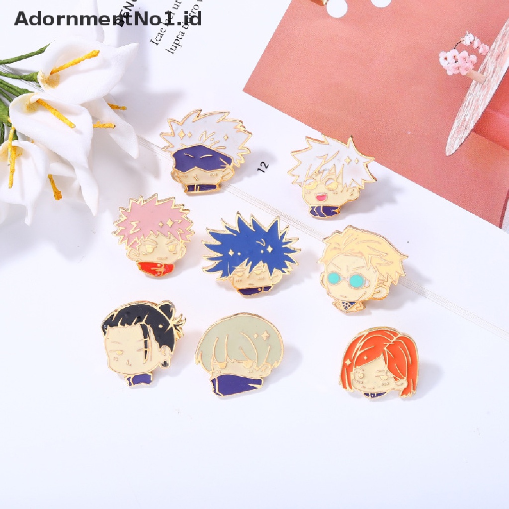 [AdornmentNo1] Jujutsu Kaisen Chibi Enamel Pin Gojo Satoru Itadori Yuji Bros Custom Kerah Lencana Kartun Lucu Perhiasan Hadiah Untuk Teman [ID]