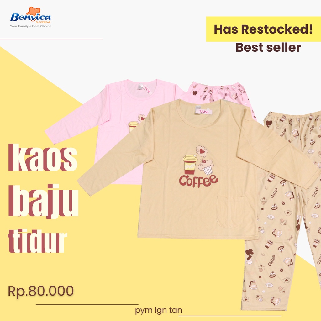 BAJU TIDUR PIYAMA KAOS TANE LEMBUT ADEN BANYAK MOTIF