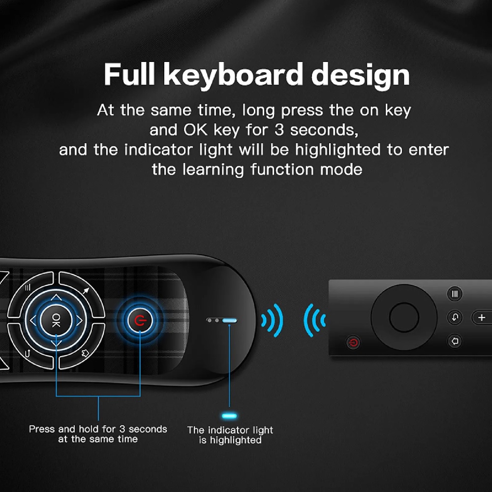 WECHIP R2 - 2.4G Wireless Mini Keyboard Air Mouse Remote Control Voice - Remote Control Universal Lengkap dengan Air Mouse dan Voice Input