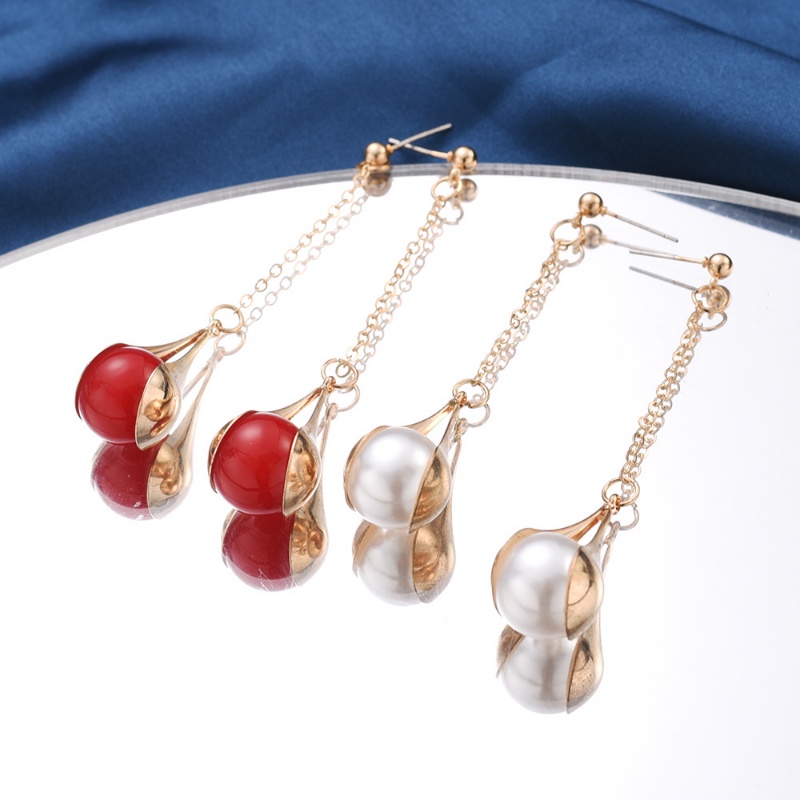 Fashion Panjang Drop Anting-Anting Tetesan Air Mutiara Menjuntai Anting-Anting Elegan Liontin Anting Wanita Pernyataan Telinga Perhiasan Pernikahan Valentine Hadiah Ulang Tahun