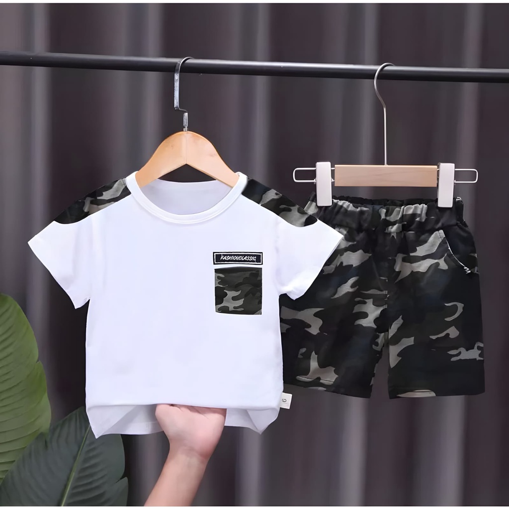 SETELAN ANAK LAKI LAKI DAN PEREMPUAN 1-5 THN MOTIF ARMY KIDS PENDEK/SETELAN ANAK BAJU ANAK ARMY 1-5 TAHUN