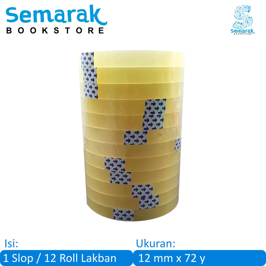 

Daimaru Stationery Tape Lakban Pengemasan 12mm x 72 Yard [1 Slop / 12 Rolls]