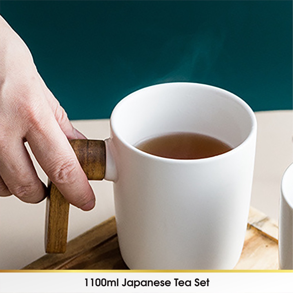 Japanese Chinese Cangkir Teko Keramik Piring Lepek Tatakan Kecil Mini Set 5 in 1 Teh Tea Cup Kopi Minum Dapur Hampers Hadiah Gift Box Kado Ulang Tahun