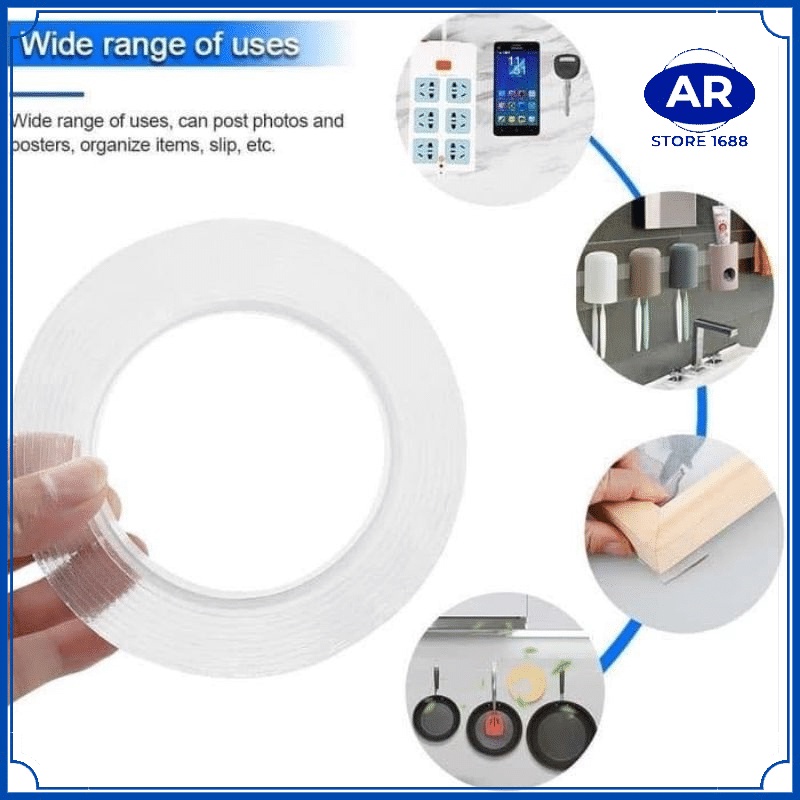 AR- Lem Double Side Reusable / Lem Nano / Lem Serbaguna / Lem Multifungsi / Isolasi 2 Sisi