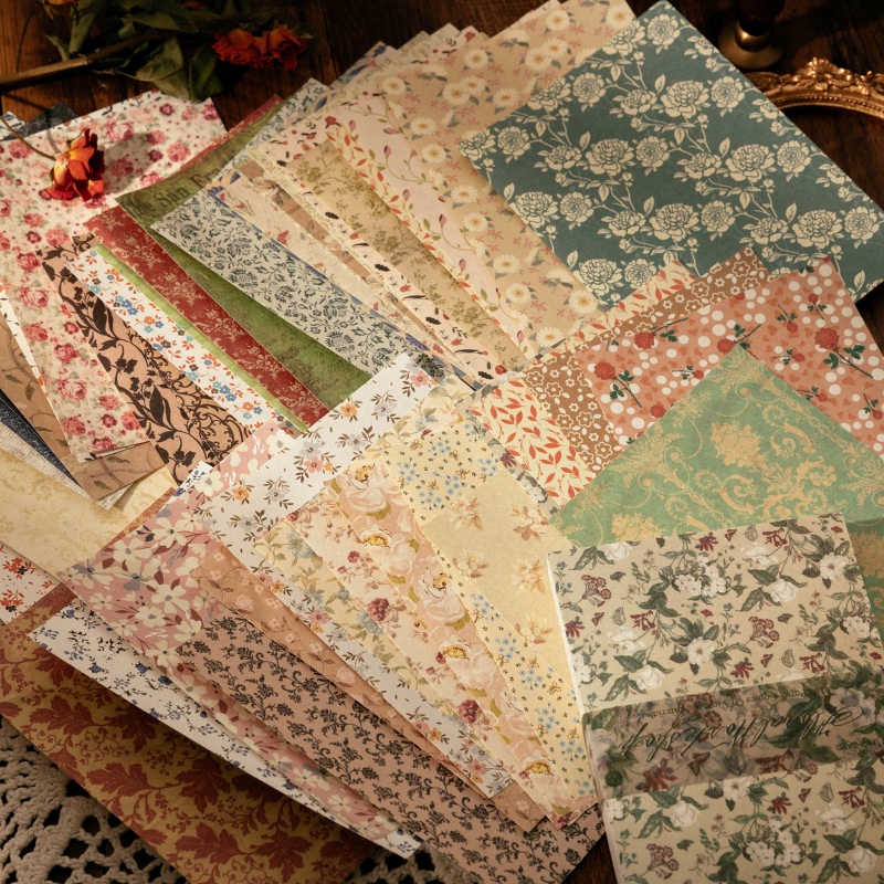 100pcs Retro Bahan Background Paper DIY Dekorasi Akun Tangan Untuk Diary Craft Vintage Aneka Scrapbook Kertas Alat Tulis