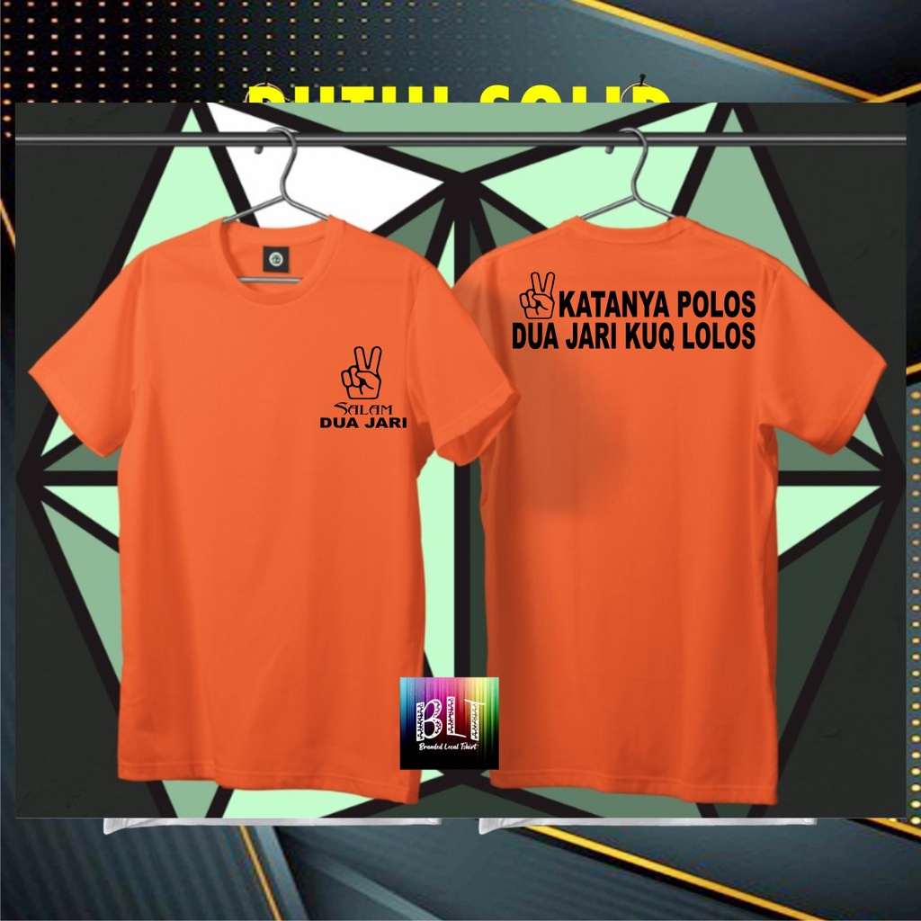 Cod Kaos SALAM 2 JARI Pakaian Pria Dan Pakaian Wanita/Kaos Kata2 Lucu Setrip Hitam Putih Bunga Polos Slim-fitting V-Neck Crew Neck Santai Katun
