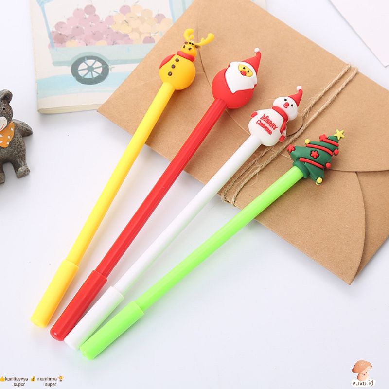 

Bolpoin Karakter Tema HARI NATAL / Bolpoin Kartun CHRISTMAS / pulpen lucu gel /Pulpen Gel