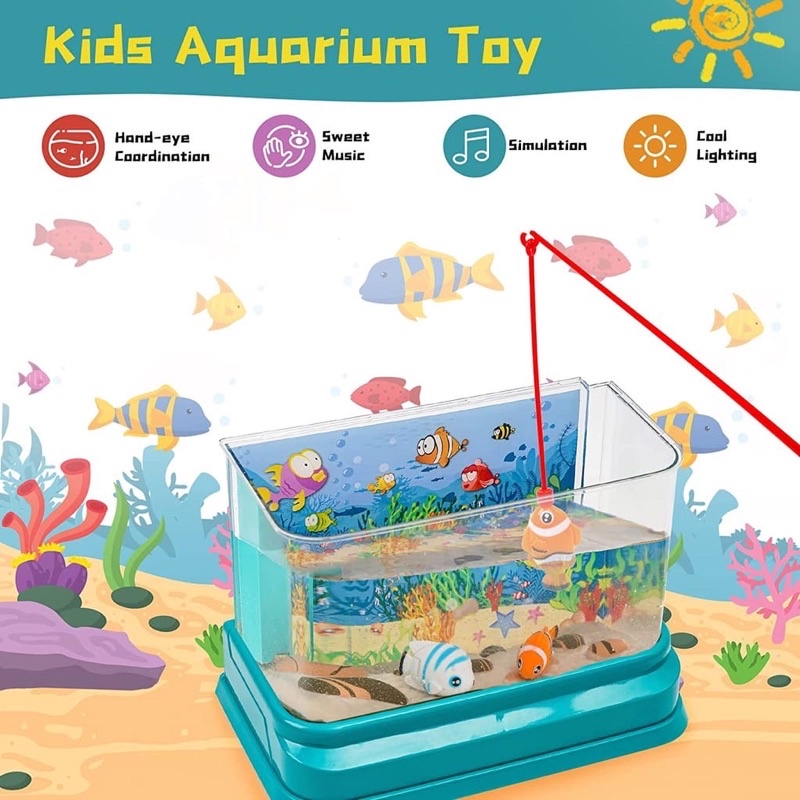 JC MAINAN PANCINGAN IKAN FUN AQUARIUM WATER PARADISE FISHING GAME FISH TANK FEEDING TIME