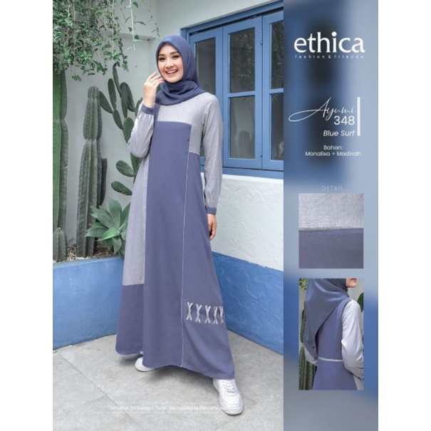 Gamis Ethica Ayumi 348 Dawn Pink Ayumi 348 Blue Surf
