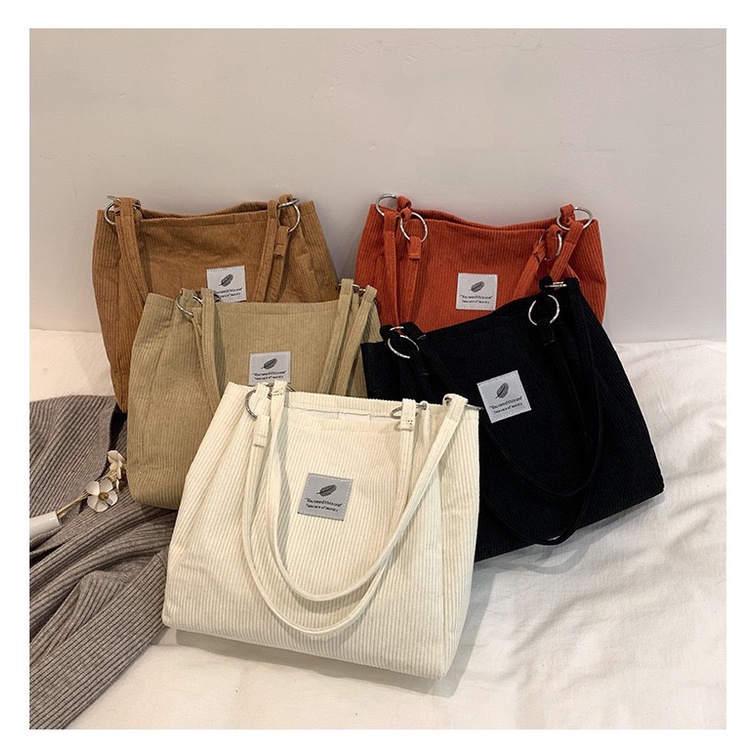 Tas Jinjing Tote Bag Tali Ring Corduroy Korean I Totebag I Tas Kerja | Tas Kuliah