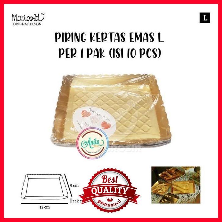 

(ANI) Piring Kertas Emas L [ 1 Pak isi 10 Pcs ]