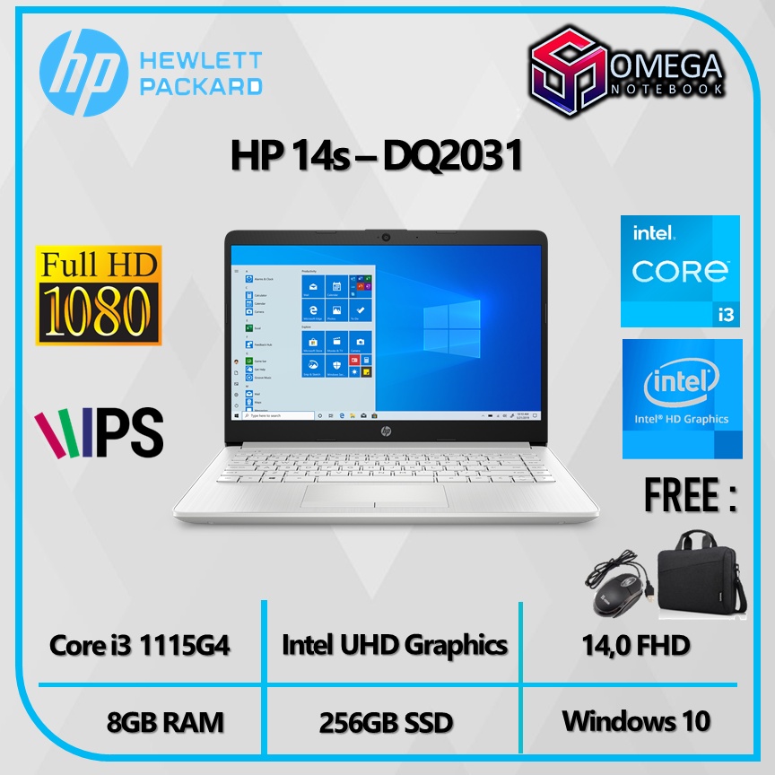 Laptop HP 14s Core i3 1115G4 8GB 512GB UHD 14,0 Windows 11