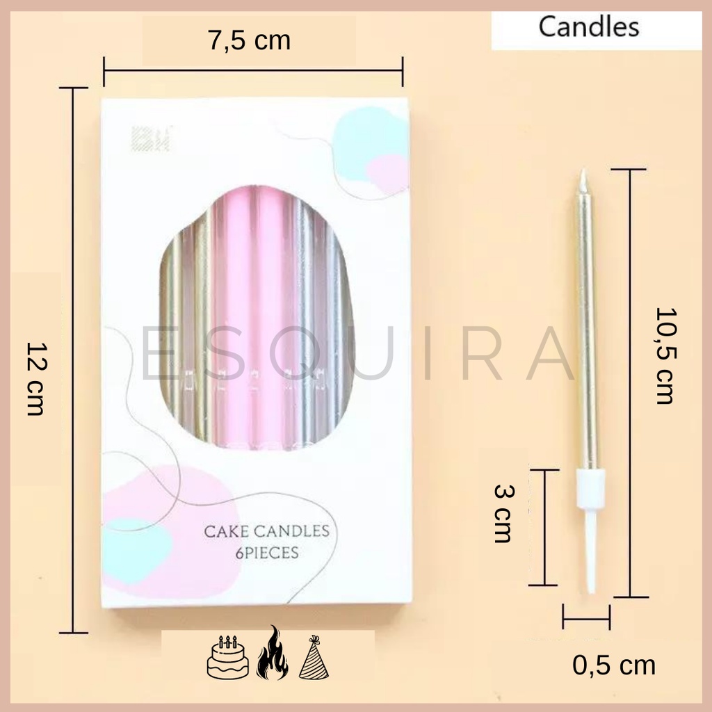 Party Candle / Birthday Candle / Lilin Ulang Tahun 6 pcs / A18