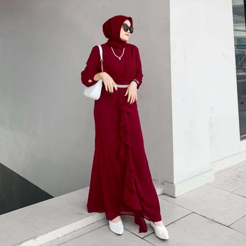 KIANDRA DRESS LEBARAN CERUTY | Outfit Kondangan Bridesmaid | Gaun Pesta Simple