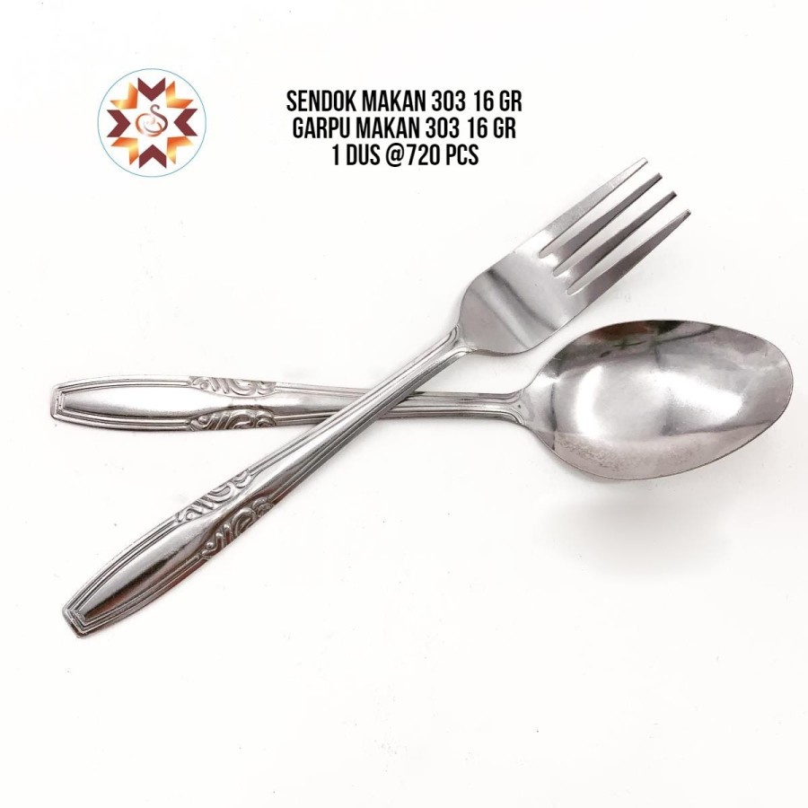 FORK GARPU SPOON SENDOK MAKAN STAINLESS STEEL SS 16 gram - 12 PCS 303 M-686