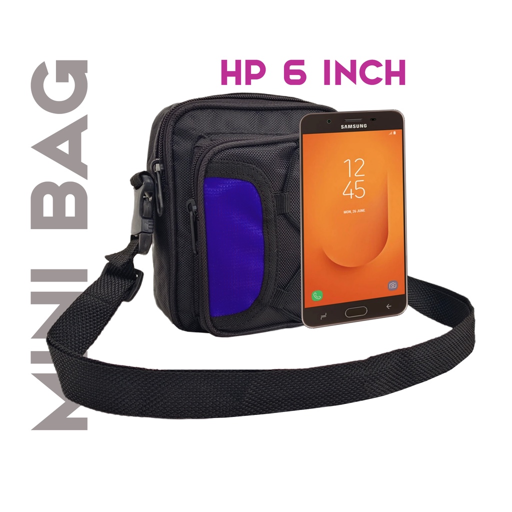 Tas HP Pria Pinggang Mini 6 inch Tas Selempang Kecil Laki laki