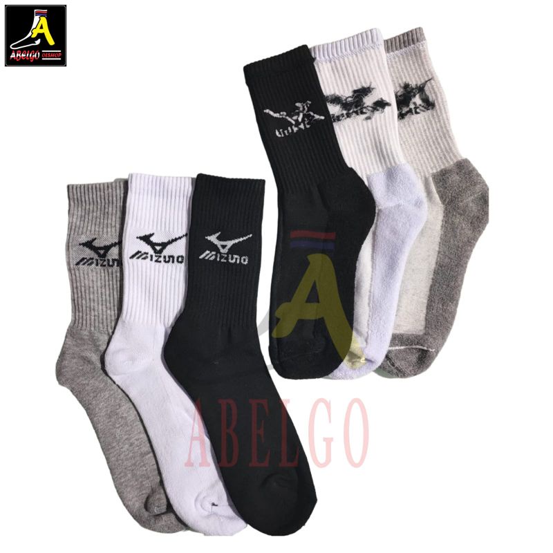 KAOS KAKI SPORT MIZUNO PANJANG BAHAN TERY TEBAL/KAOS KAKI SPORT TEBAL MIZUNO PANJANG TELAPAK TEBAL TERY