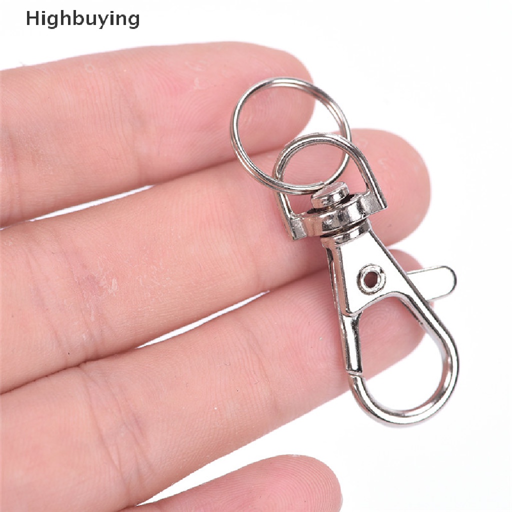 Hbid 10PC Klip Trigger Putar Silver Snap Lobster Clasp Hook Tas Gantungan Kunci Hooks Clips Key Hooks Keychain DIY Hadiah10Pc Silver Klip Trigger Putar Snap Lobster Clasp Hook Bag Key