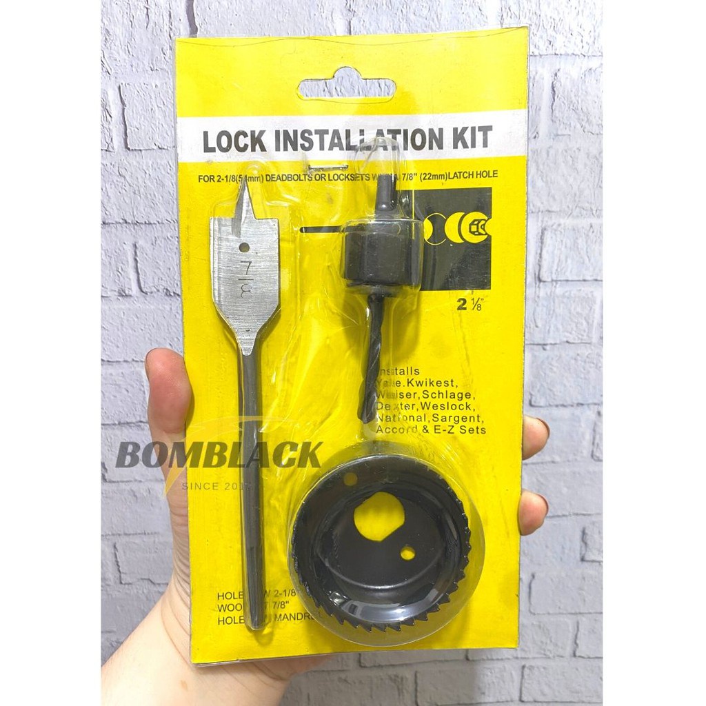 Mata Bor Kipas Hole Saw Mandrel Pilot Drill Perkakas Kunci Pintu Door
