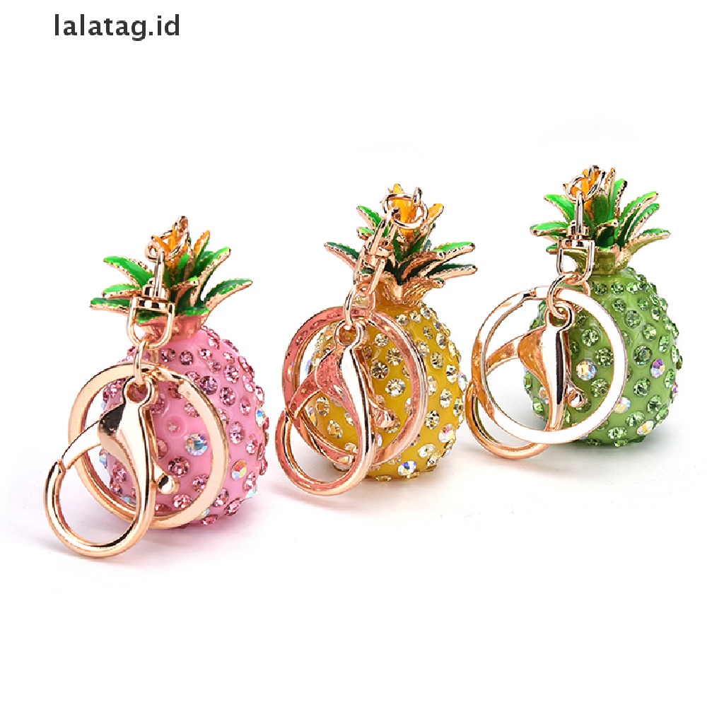 [lalatag] Nanas Kristal Berlian Imitasi Keyring Charm Liontin Tas Gantungan Kunci Rantai Keychain [ID]