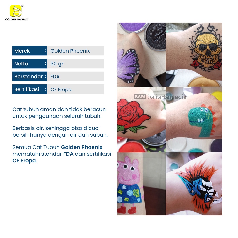 Face Painting Cat Wajah Golden Phoenix Face Paint 30g Terlaris Termurah By Bali Artemedia