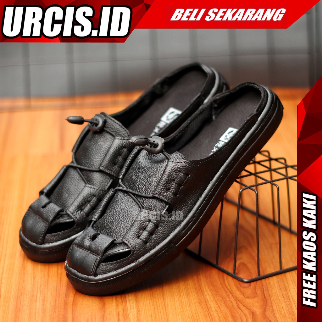 KULA Sepatu Sandal Pria Kulit Asli Original Simple Murah