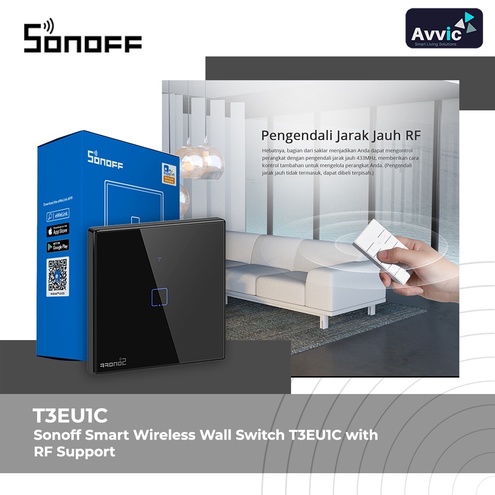 Sonoff Smart Wall Switch T3EU1C saklar wireless smart home IOT