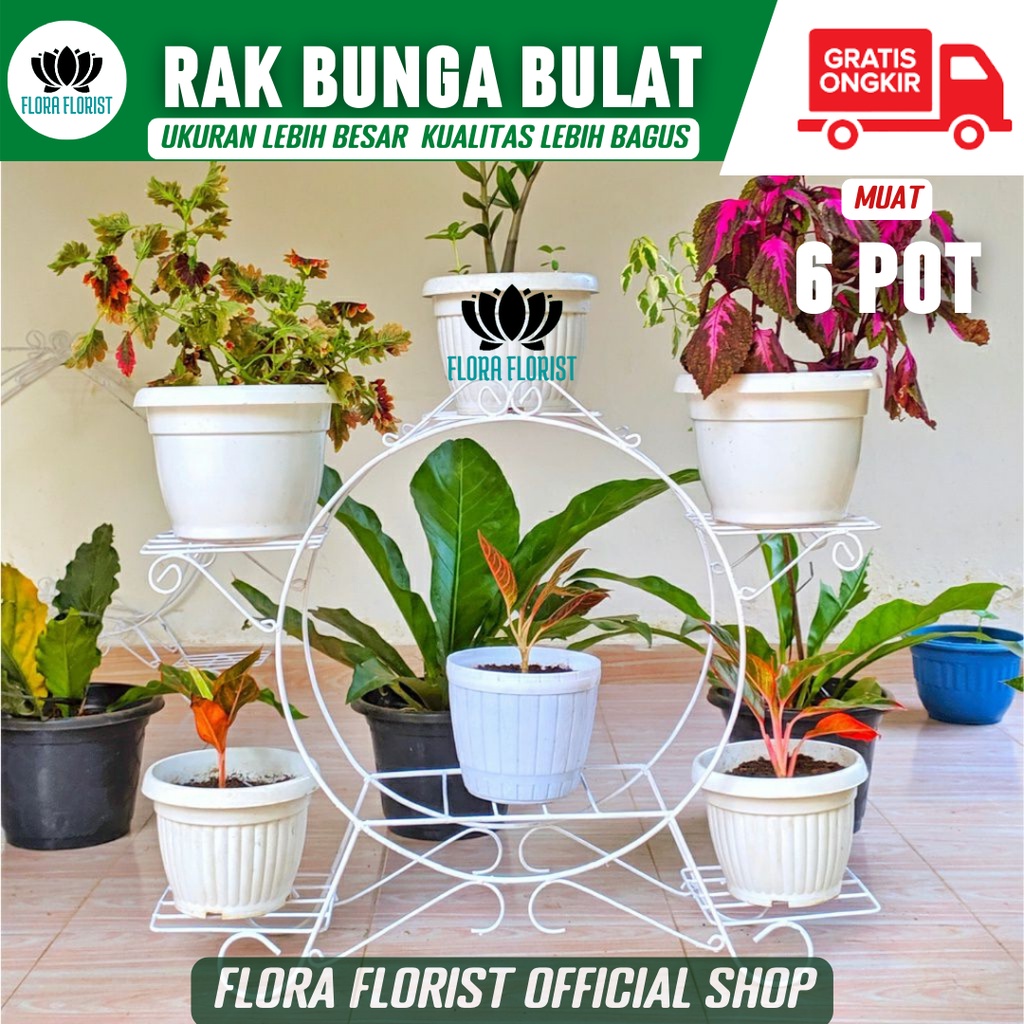 RAK TAMAN Tanaman hias bunga susun besi minimalis 2 tingkat