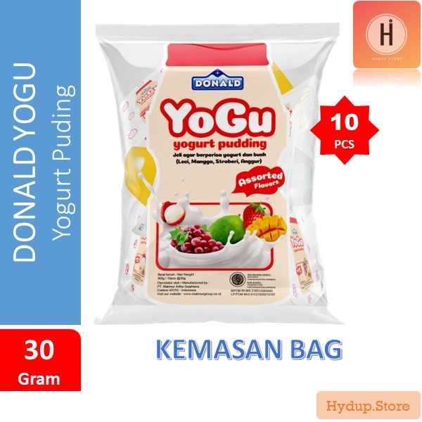 

Donald Yogu Jeli Puding Yogurt Aneka Rasa Buah Pack Isi 10 Kemasan 30 Gram