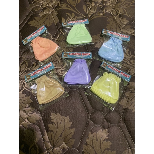 sarung tangan &amp; sarung kaki bayi polos ( 3 &amp; 6 set )lembut dan tebal
