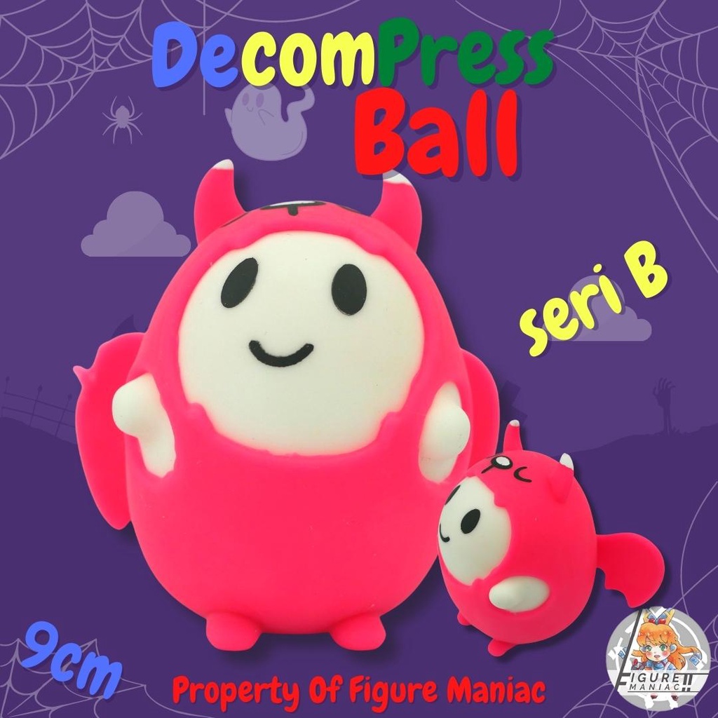 Mainan Anak - Squishy Balls Squishy Decompress Balls Lucu Hantu Helloween Mainan Anak Murah Karet