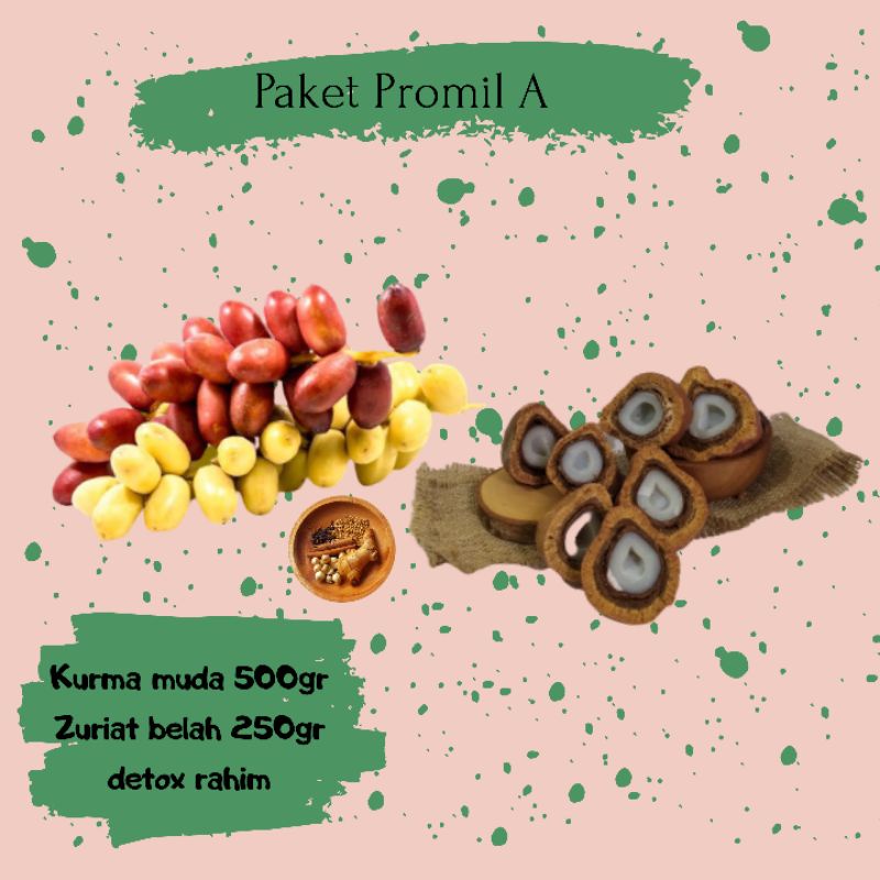 

Paket triple promil A kurma muda 500gr zuriat belah 500gr