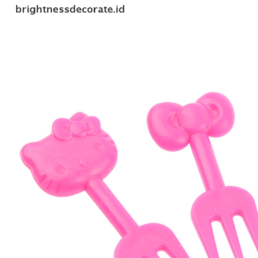 [Birth] 10pcs/set Garpu Buah Mini Anak Snack Kue Dessert Makanan Fruit Pick Tusuk Gigi [ID]