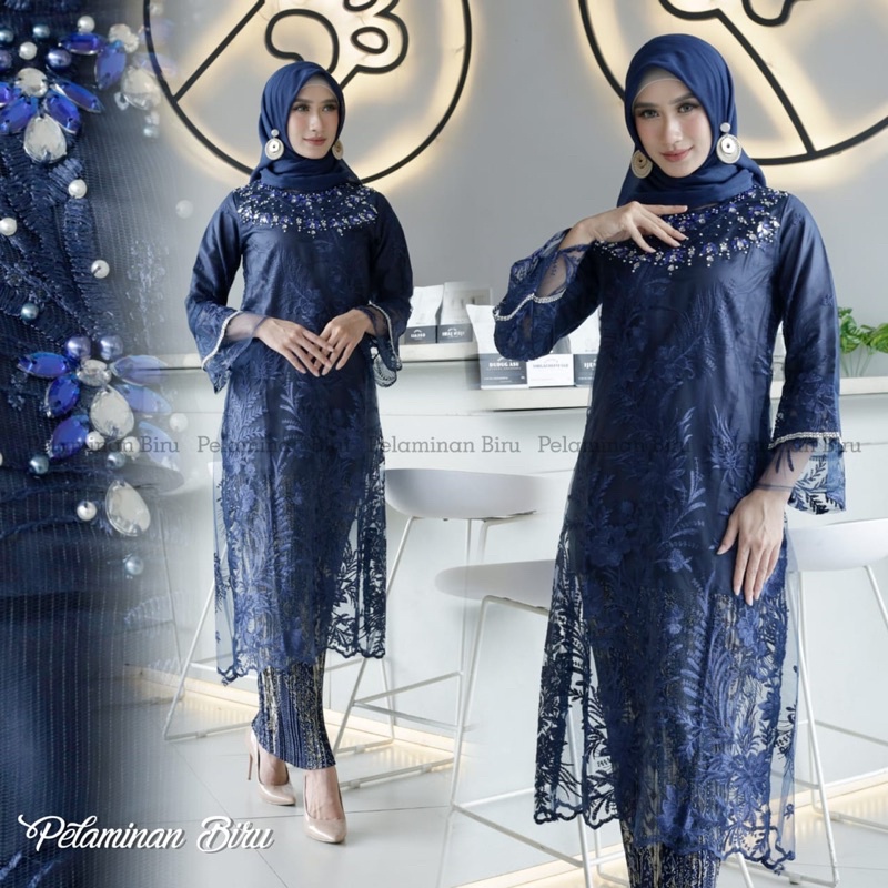 Stelan Kebaya Tunik Rok Batik Wisuda Modern Wanita Dress Kondangan Terbaru Outfit Pesta By Dvn style 01