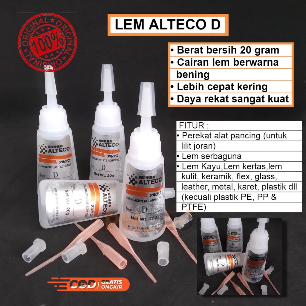 Lem Alteco D Super Instan Glue Serbaguna Bisa Untul Kaca Keramik Atau Memarit Lilitan Kolongan Joran