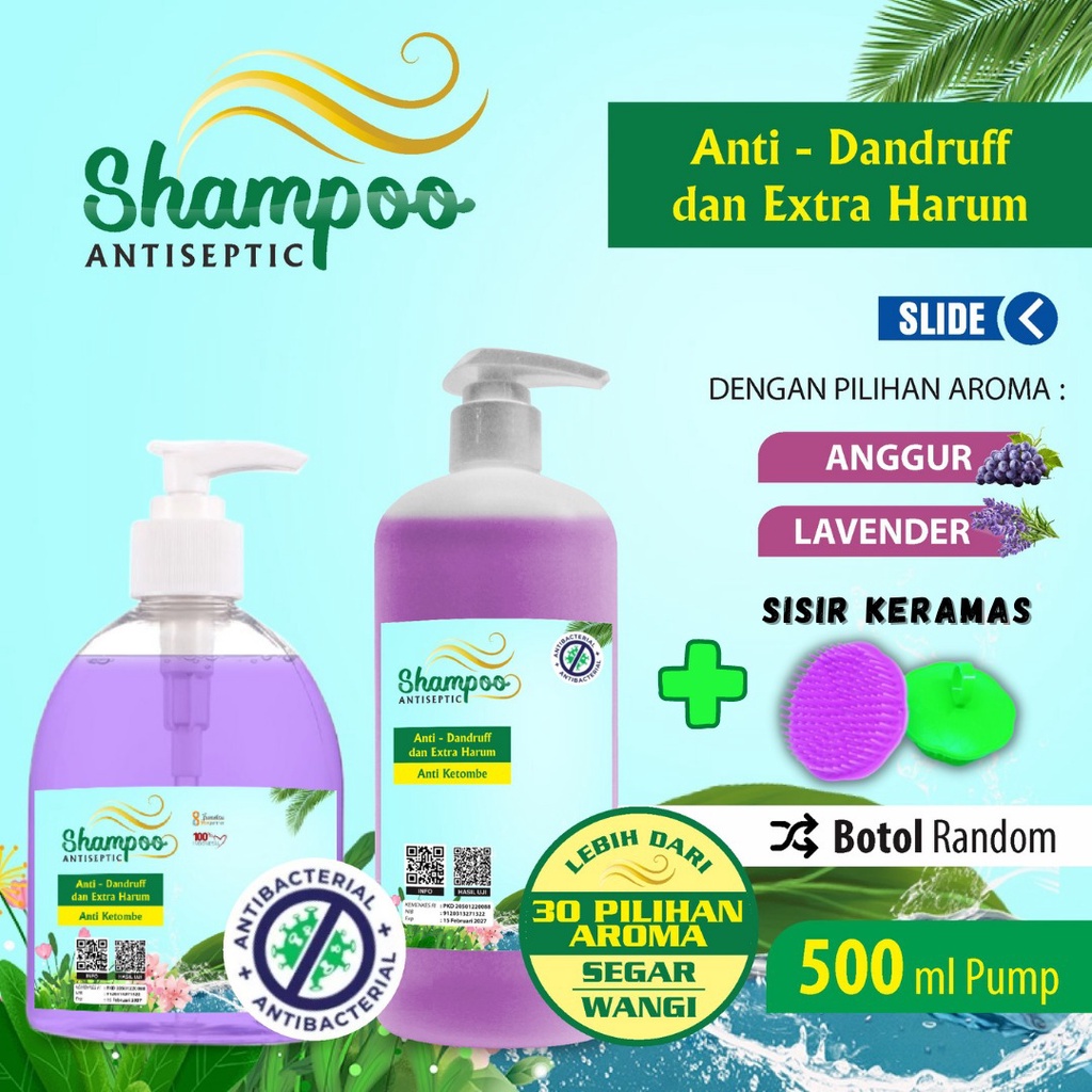 Shampoo Anti Dandruff Extra Harum Original Aroma Segar Kemasan 500ml Pump