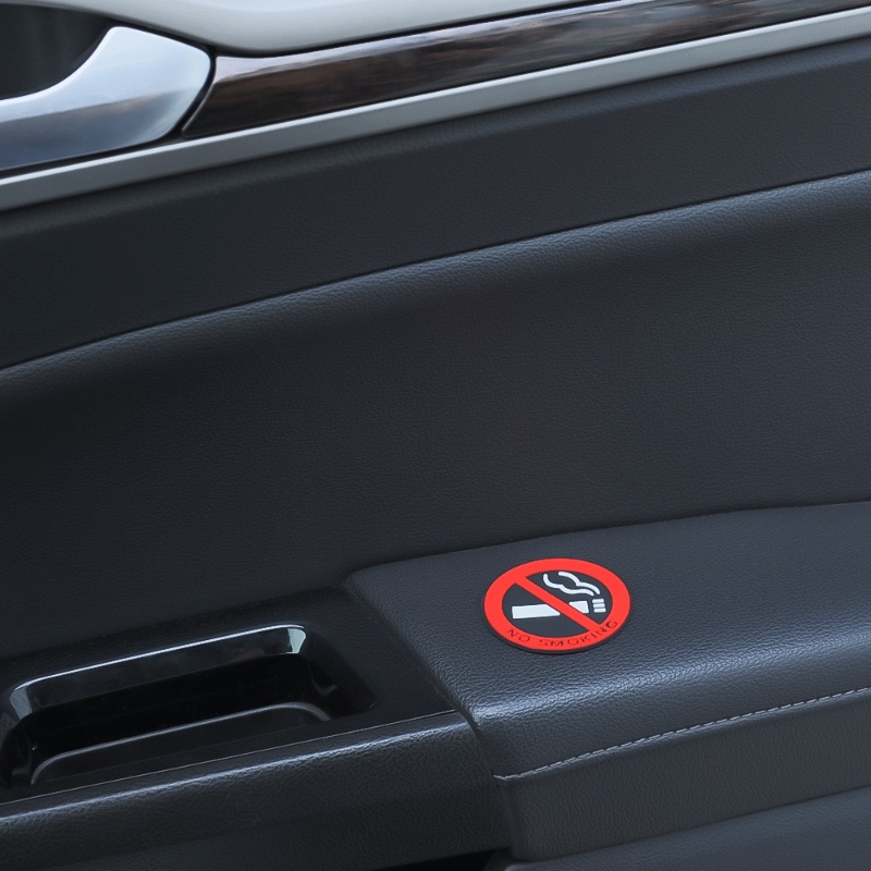 [Harga Grosir] Silikon Stiker Peringatan No Smoking Sign Sticker Round Sign Dekorasi Self-adhesive Tahan Air Stiker Mobil Universal Aksesoris Mobil